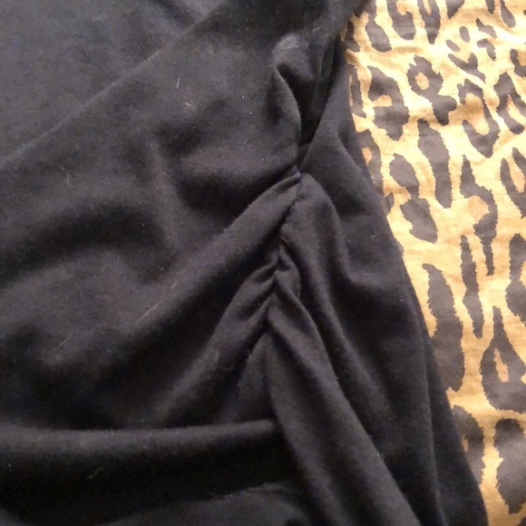 ONE STEP UP 1X black scoop-neck  shirred  cold shoulder w/silver detail - Picture 9 of 12